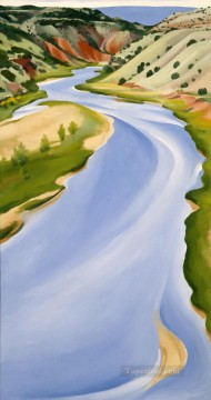 Georgia O keeffe Painting - Charma River Ghost Ranch Georgia Okeeffe American modernism Precisionism